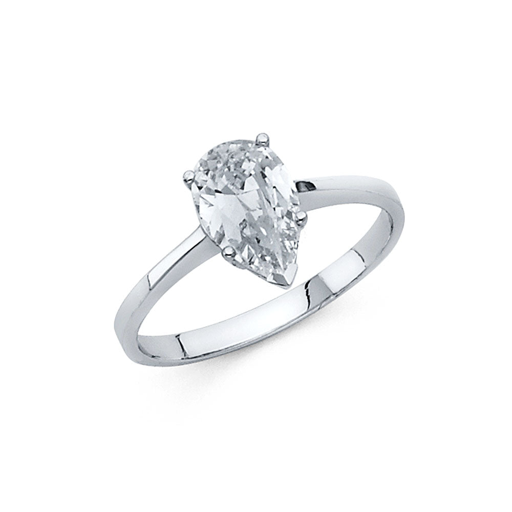 14K Yellow Gold CZ Engagement Ring - RG1175