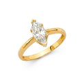 14K Yellow Gold CZ Engagement Ring - RG1176