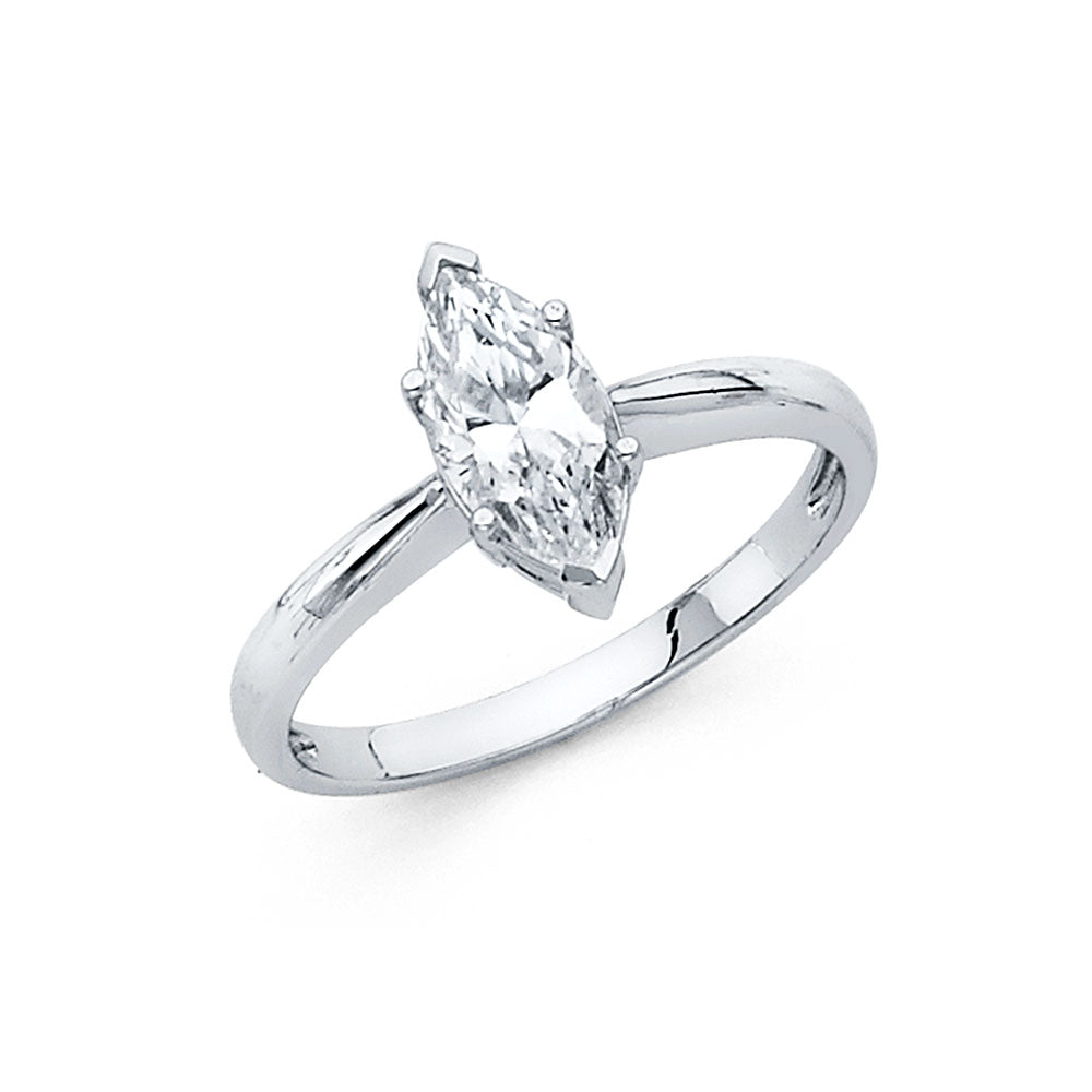 14K Yellow Gold CZ Engagement Ring - RG1177