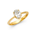 14K Yellow Gold CZ Engagement Ring - RG1178