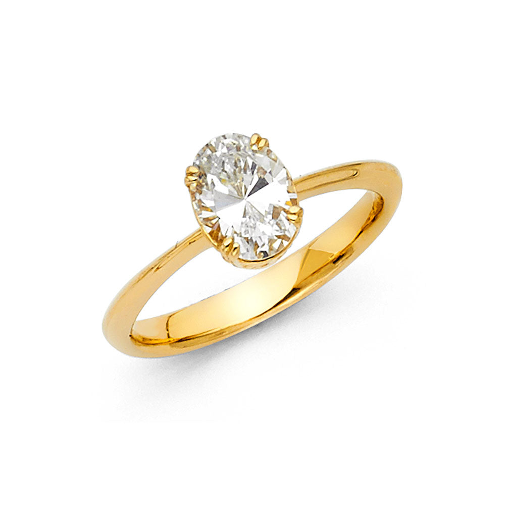 14K Yellow Gold CZ Engagement Ring - RG1178