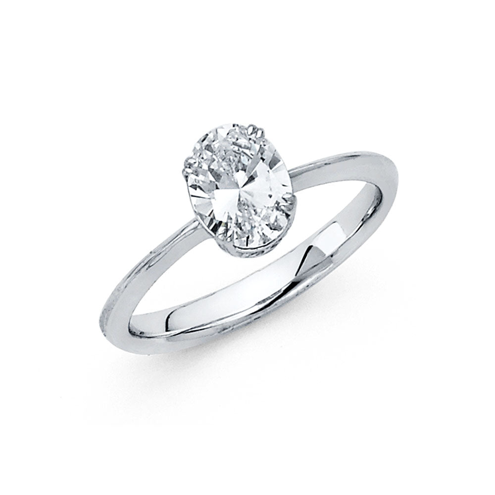 14K Yellow Gold CZ Engagement Ring - RG1179