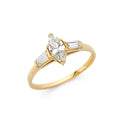 14K Yellow Gold CZ Engagement Ring - RG1182