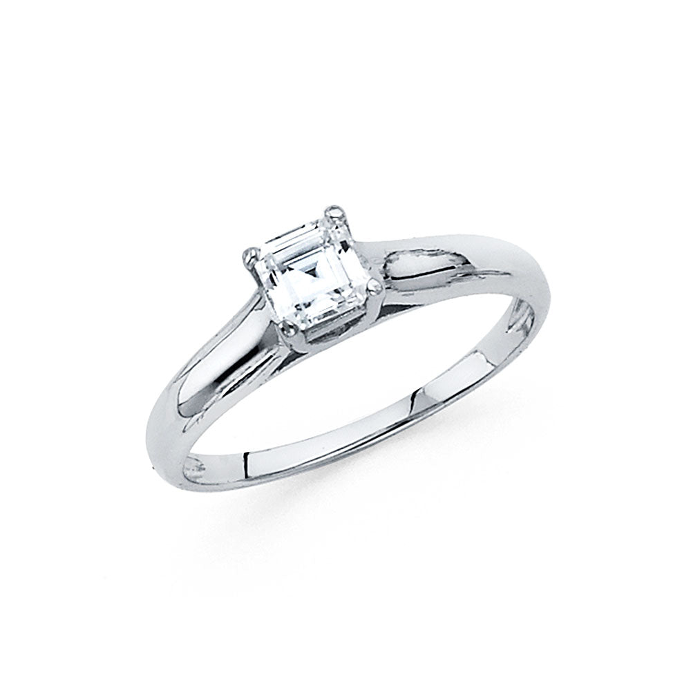 14K Yellow Gold CZ Engagement Ring - RG1187