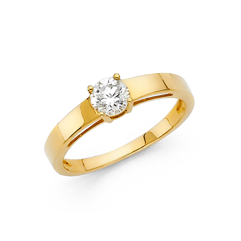14K Yellow Gold CZ Engagement Ring - RG1188