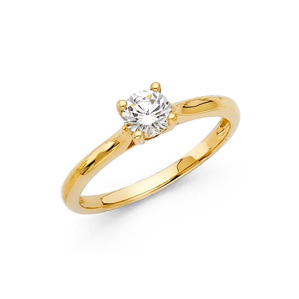 14K Yellow Gold CZ Engagement Ring - RG1190