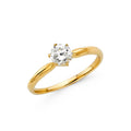 14K Yellow Gold CZ Engagement Ring - RG1192