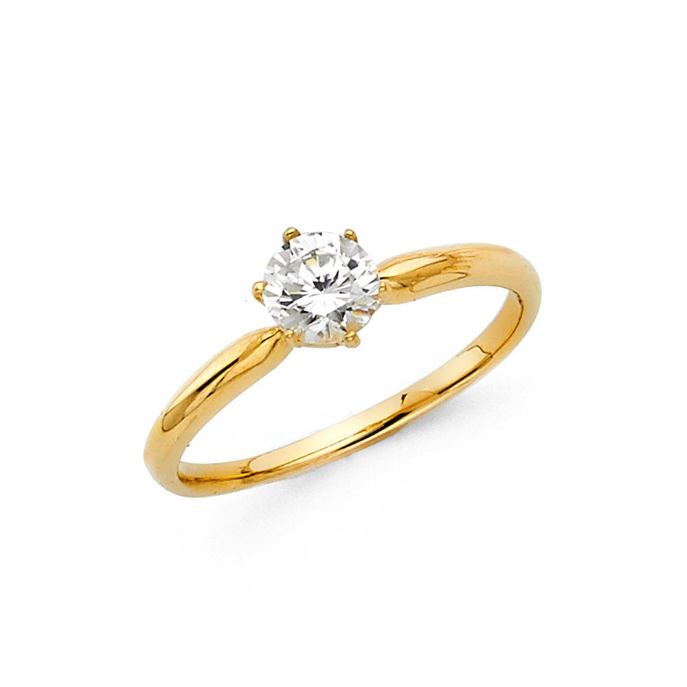 14K Yellow Gold CZ Engagement Ring - RG1192