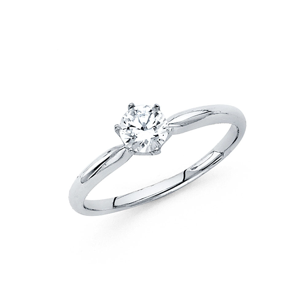 14K Yellow Gold CZ Engagement Ring - RG1193