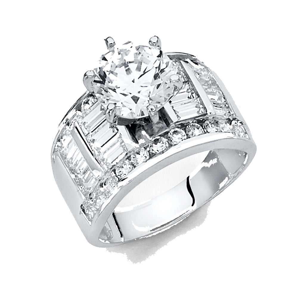 14K Yellow Gold CZ Engagement Ring - RG1199