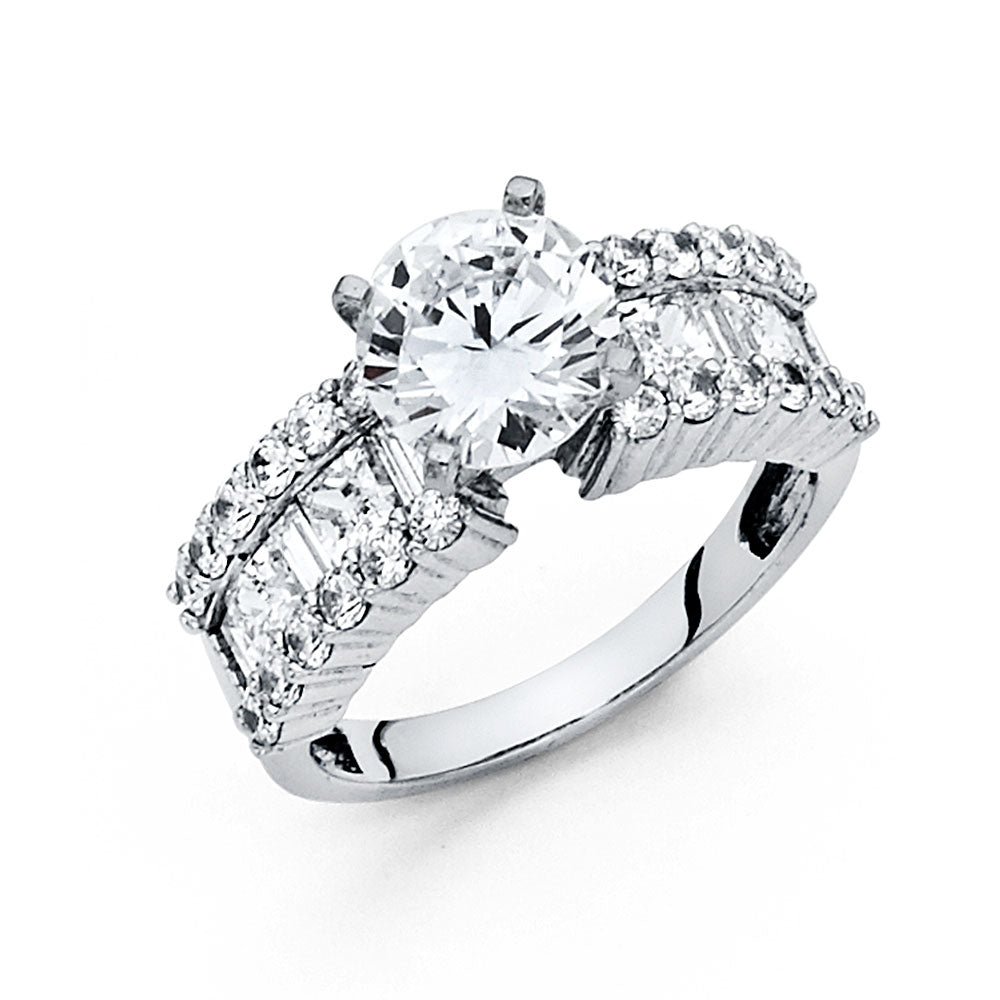 14K Yellow Gold CZ Engagement Ring - RG1201