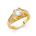 14K Yellow Gold CZ Engagement Ring - RG1205