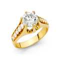 14K Yellow Gold CZ Engagement Ring - RG1206