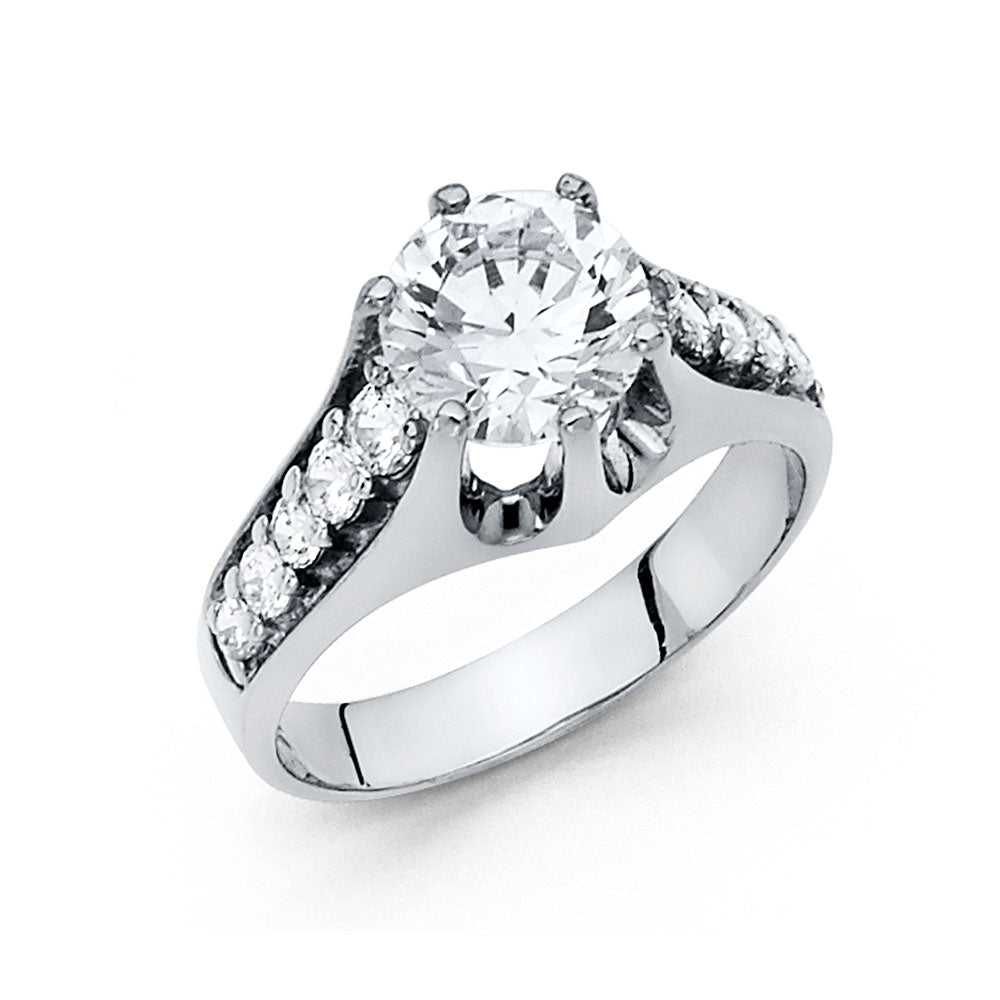 14K Yellow Gold CZ Engagement Ring - RG1207