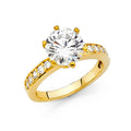 14K Yellow Gold CZ Engagement Ring - RG1208