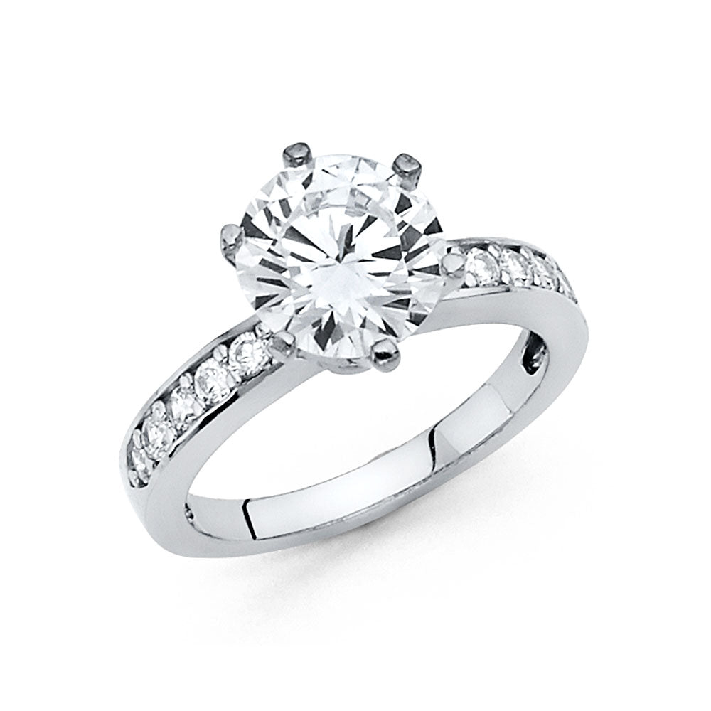 14K Yellow Gold CZ Engagement Ring - RG1209