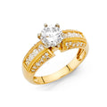 14K Yellow Gold CZ Engagement Ring - RG1210