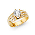 14K Yellow Gold CZ Engagement Ring - RG1216