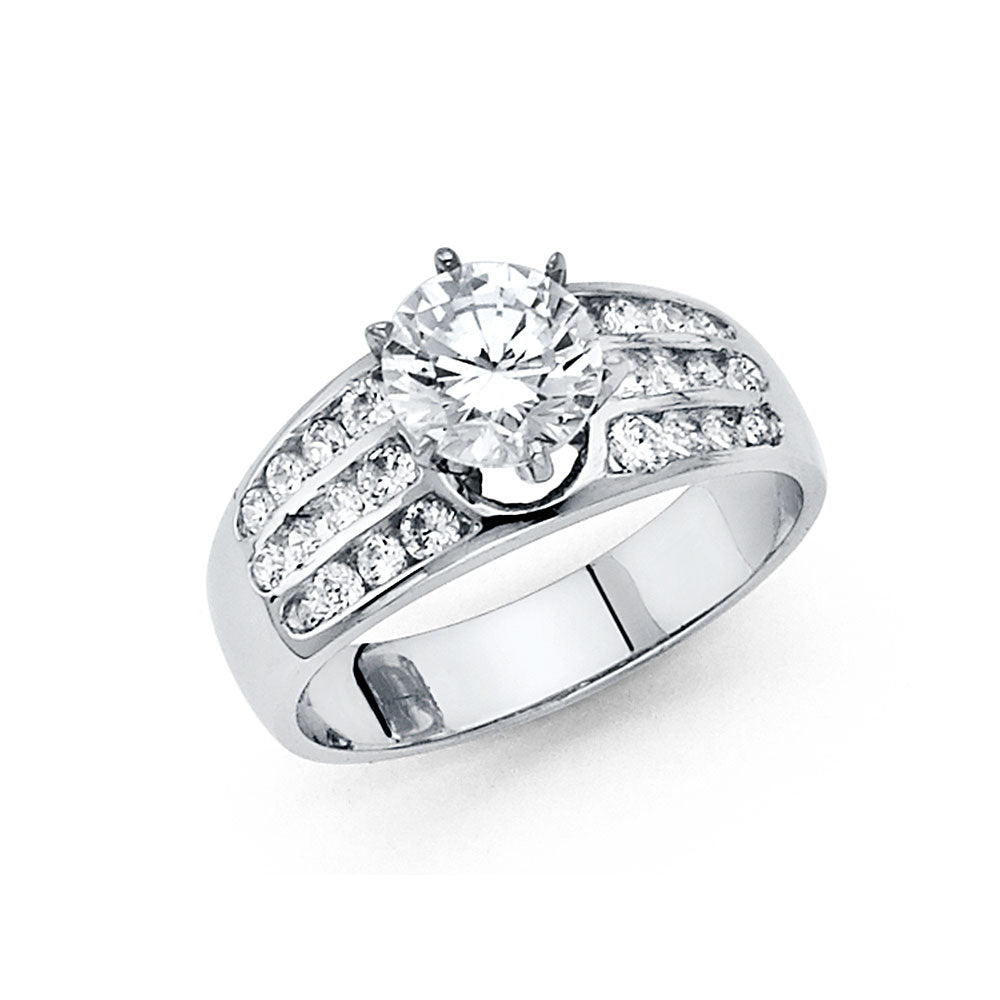 14K Yellow Gold CZ Engagement Ring - RG1217