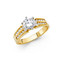 14K Yellow Gold CZ Engagement Ring - RG1218