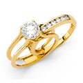 14K Yellow Gold CZ Engagement Ring - RG1220