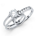 14K Yellow Gold CZ Engagement Ring - RG1221