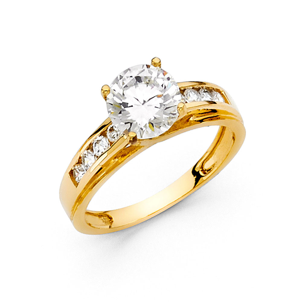 14K Yellow Gold CZ Engagement Ring - RG1222