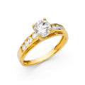 14K Yellow Gold CZ Engagement Ring - RG1224