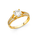 14K Yellow Gold CZ Engagement Ring - RG1226