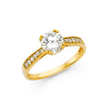 14K Yellow Gold CZ Engagement Ring - RG1227