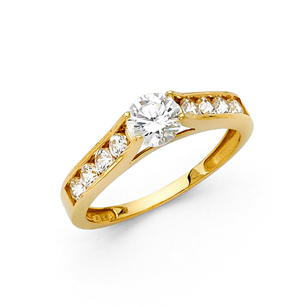 14K Yellow Gold Fancy CZ & Mother's Ring - RG1228