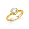 14K Yellow Gold CZ Engagement Ring - RG1232
