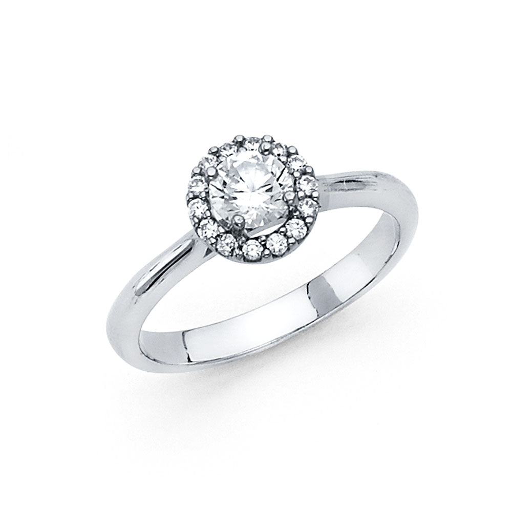 14K Yellow Gold CZ Engagement Ring - RG1233