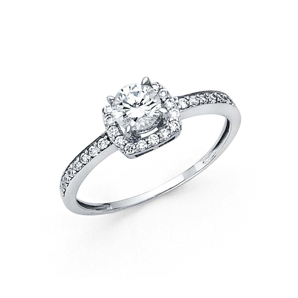 14K Yellow Gold CZ Engagement Ring - RG1235