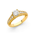14K Yellow Gold CZ Engagement Ring - RG1238