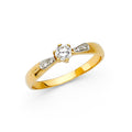 14K Yellow Gold CZ Engagement Ring - RG1240
