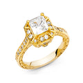 14K Yellow Gold CZ Engagement Ring - RG1242