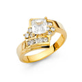 14K Yellow Gold CZ Engagement Ring - RG1243
