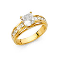14K Yellow Gold CZ Engagement Ring - RG1247