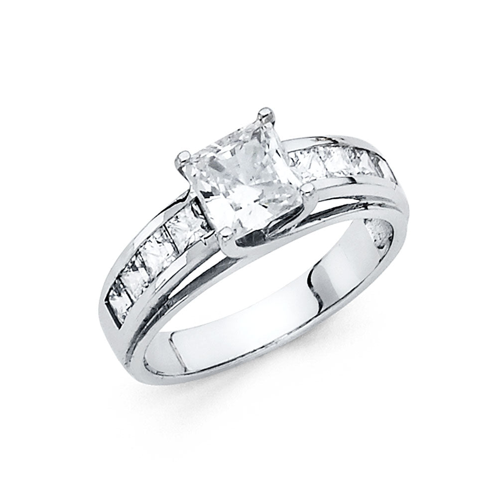 14K Yellow Gold CZ Engagement Ring - RG1248