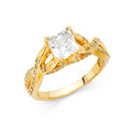 14K Yellow Gold CZ Engagement Ring - RG1250