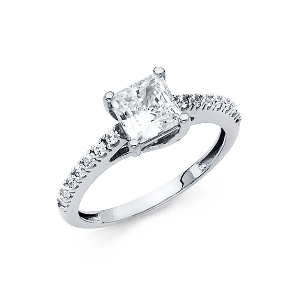 14K Yellow Gold CZ Engagement Ring - RG1252