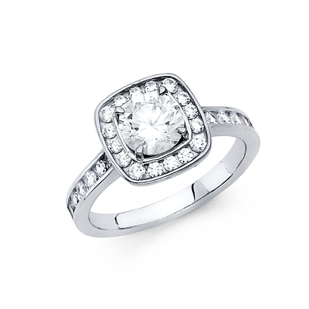 14K Yellow Gold CZ Engagement Ring - RG1254