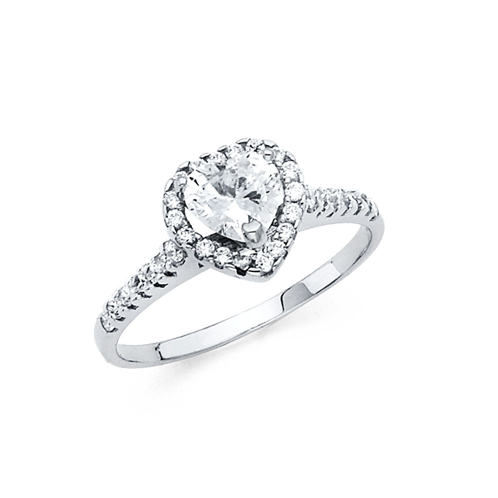 14K Yellow Gold CZ Engagement Ring - RG1261