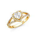 14K Yellow Gold CZ Engagement Ring - RG1262