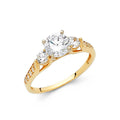 14K Yellow Gold CZ Engagement Ring - RG1273