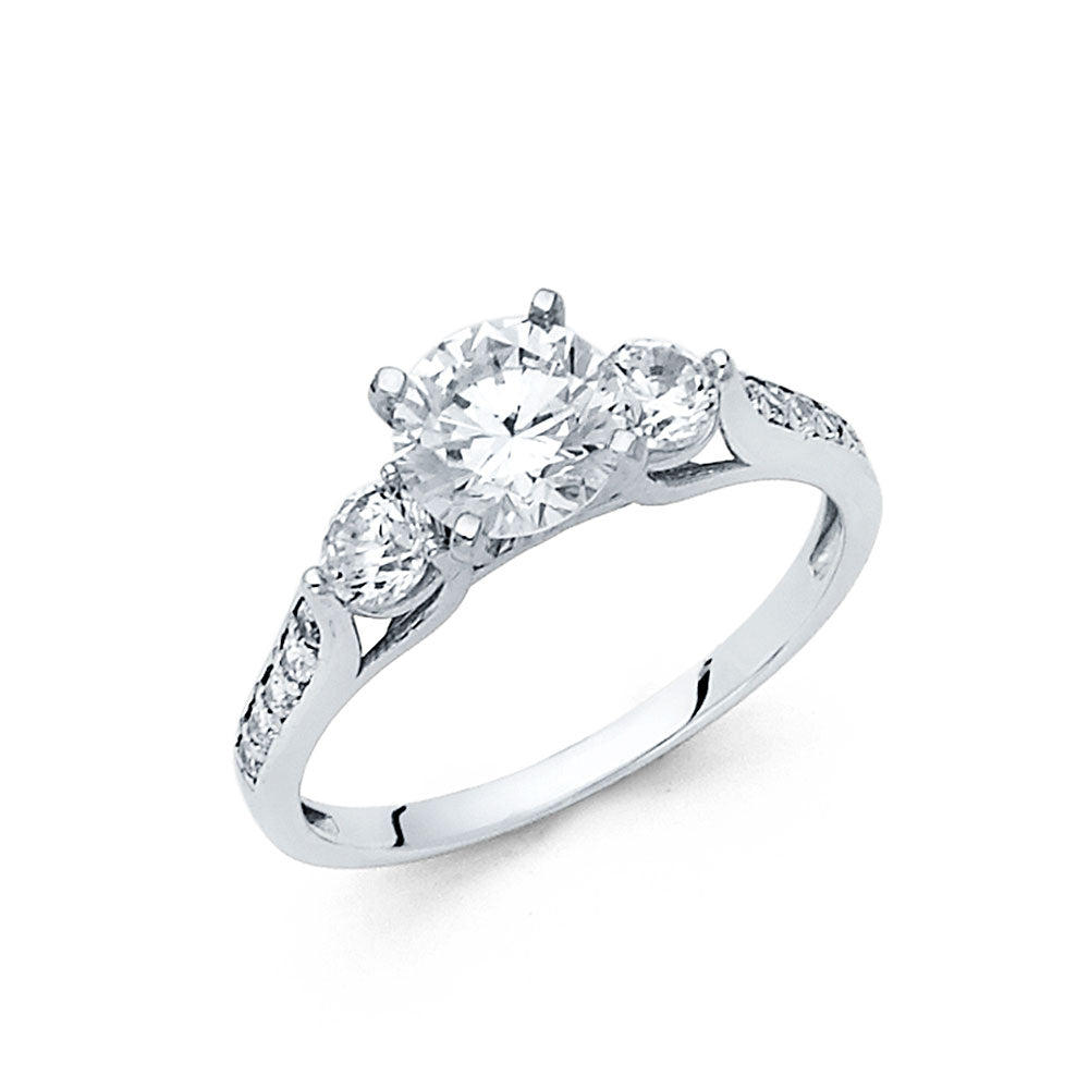 14K Yellow Gold CZ Engagement Ring - RG1274