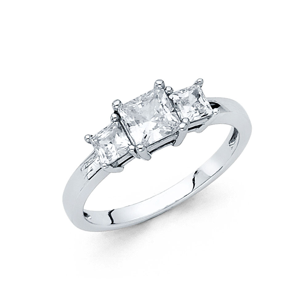 14K Yellow Gold CZ Engagement Ring - RG1276