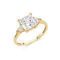14K Yellow Gold CZ Engagement Ring - RG1277
