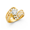 14K Yellow Gold CZ Engagement Ring - RG1281